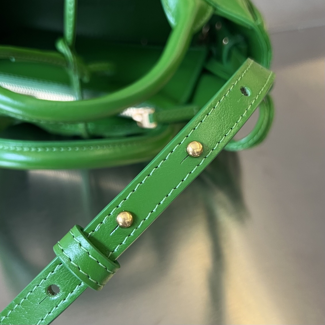 Micro Candy Arco Intreccio Leather Tote Bag Green